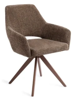 Jesper Home Beige Eetkamerstoelen|Draaibare Eetkamerstoelen|Eetkamerstoel Yanai Turn Brown