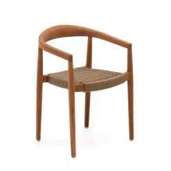 Kave Home Terrasstoelen|Eetkamerstoelen Met Armleuning|Eetkamerstoel Ydalia Teakhout