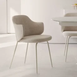 Kave Home Beige Eetkamerstoelen|Eetkamerstoelen Met Armleuning|Eetkamerstoel Yunia Beige