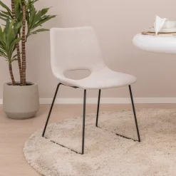 Kave Home Beige Eetkamerstoelen|Eetkamerstoelen Zonder Armleuning|Eetkamerstoel Zahara