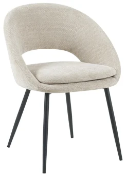 LABEL51 Eetkamerstoelen Met Armleuning|Eetkamerstoel Zohra Elite stof, kleur Naturel