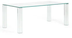 Kave Home Rechte Eettafel|Eettafel Adularia Glas, kleur Transparant