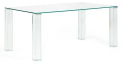 Kave Home Rechte Eettafel|Eettafel Adularia Glas, kleur Transparant