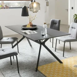 Artistiq Living Rechte Eettafel|Eettafel Alfonso 180 x 90cm, kleur Zwart