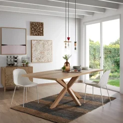 Kave Home Rechte Eettafel|Eettafel Argo Eikenlook, kleur Naturel