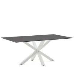 Kave Home Rechte Eettafel|Eettafel Argo Glas, 200 x 100cm, kleur Zwart