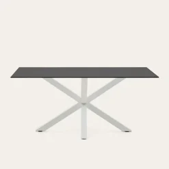 Kave Home Rechte Eettafel|Eettafel Argo Glas, 160 x 90cm, kleur Zwart