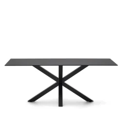 Kave Home Rechte Eettafel|Eettafel Argo Glas, kleur Zwart