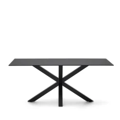 Kave Home Rechte Eettafel|Eettafel Argo Glas, kleur Zwart