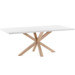 Kave Home Rechte Eettafel|Eettafel Argo kleur Eiken/ Wit