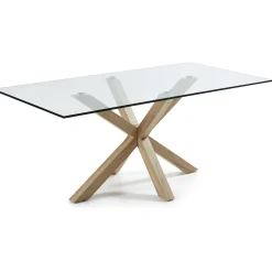 Kave Home Rechte Eettafel|Eettafel Argo kleur Eiken/Glas