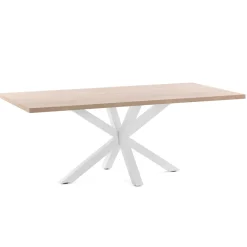 Kave Home Rechte Eettafel|Eettafel Argo kleur Wit/Eiken Naturel
