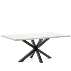 Kave Home Rechte Eettafel|Eettafel Argo Melamine, kleur /Zwart Wit