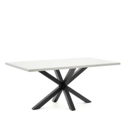 Kave Home Rechte Eettafel|Eettafel Argo Melamine, kleur /Zwart Wit