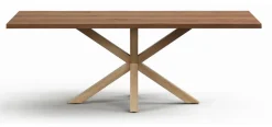 Kave Home Rechte Eettafel|Eettafel Argo Verouderd Eikenfineer, 220 x 100cm, kleur Naturel