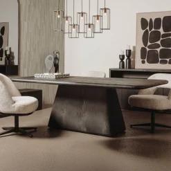 Tower Living Rechte Eettafel|Eettafel Asti Mangohout, kleur Zwart