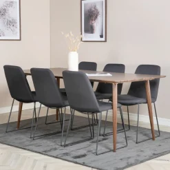 Nohr Rechte Eettafel|Eettafel Austina MDF, 180 x 90cm, kleur Walnoot