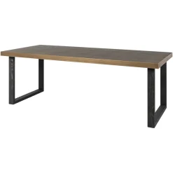 Richmond Interiors Rechte Eettafel|Eettafel Bloomville Lederlook Bruin