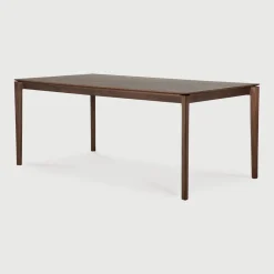 Ethnicraft Rechte Eettafel|Eettafel Bok Gevernist Teakhout, kleur Bruin