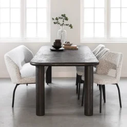 DTP Home Rechte Eettafel|Eettafel Clio Betonlook, kleur Zwart