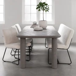DTP Home Rechte Eettafel|Eettafel Clio Betonlook, kleur Grijs