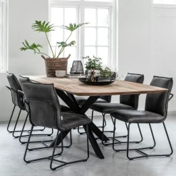 DTP Home Rechte Eettafel|Eettafel Curves Teakhout Naturel