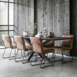 DTP Home Rechte Eettafel|Eettafel Curves Teakhout, kleur Zwart