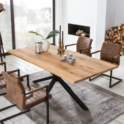 Artistiq Living Rechte Eettafel|Eettafel Dashawn Eikenhout, kleur Zwart