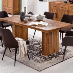 Artistiq Living Rechte Eettafel|Eettafel Davetta Teakhout en ijzer