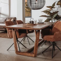 Tower Living Rechte Eettafel|Eettafel Dimaro Sheeshamhout