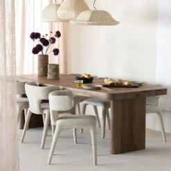 Eleonora Rechte Eettafel|Eettafel Edward Mangohout Bruin