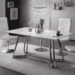 Artistiq Living Marmeren Eettafel|Rechte Eettafel|Eettafel Facundo Marmerlook, 160 x 90cm