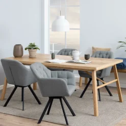 Bendt Rechte Eettafel|Eettafel Gregor Visgraat Eiken, 200 x 100cm Naturel