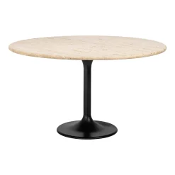 Richmond Interiors Travertin Eettafel|Ronde Eettafel|Eettafel Hampton Travertin,140cm