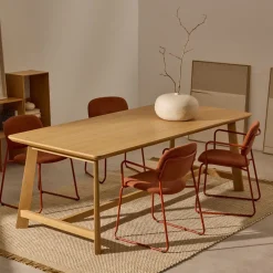 Kave Home Rechte Eettafel|Eettafel Idun Eikenhout, 220 x 100cm Naturel