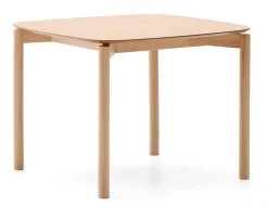 Kave Home Rechte Eettafel|Eettafel Indara Essen en rubberhout Naturel