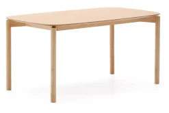 Kave Home Rechte Eettafel|Eettafel Indara Essen en rubberhout Naturel