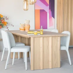 Eleonora Rechte Eettafel|Eettafel Jake Eiken, kleur Naturel