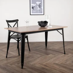 Nohr Rechte Eettafel|Eettafel Jerae 140 x 80cm, kleur /Zwart Walnoot