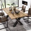 Artistiq Living Rechte Eettafel|Eettafel Jermiah Eikenhout