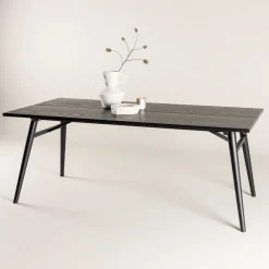 Nohr Rechte Eettafel|Eettafel Lateka 195 x 95cm, kleur Zwart
