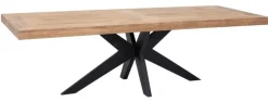 DTP Home Rechte Eettafel|Eettafel Lincoln Teakhout Bruin, Zwart