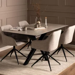 Bendt Rechte Eettafel|Eettafel Line Keramiek, kleur Grijs