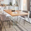 Kave Home Rechte Eettafel|Eettafel Lotty Eiken/Glas