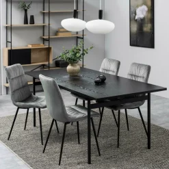 Bendt Rechte Eettafel|Eettafel Mick 200 x 90cm, kleur Zwart