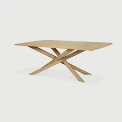 Ethnicraft Rechte Eettafel|Eettafel Mikado Geolied Eikenhout, kleur Naturel