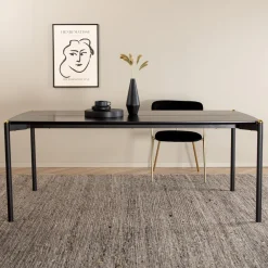 Nohr Rechte Eettafel|Eettafel Mishell MDF, 190 x 90cm Zwart