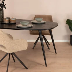 Sohome Ovale Eettafel|Eettafel Naomi Deens ovaal, Mangohout, kleur Zwart