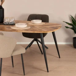 Sohome Ovale Eettafel|Eettafel Naomi Deens ovaal, Mangohout, kleur Naturel