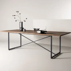 Nohr Rechte Eettafel|Eettafel Nathania Teakhout, 250 x 100cm Naturel